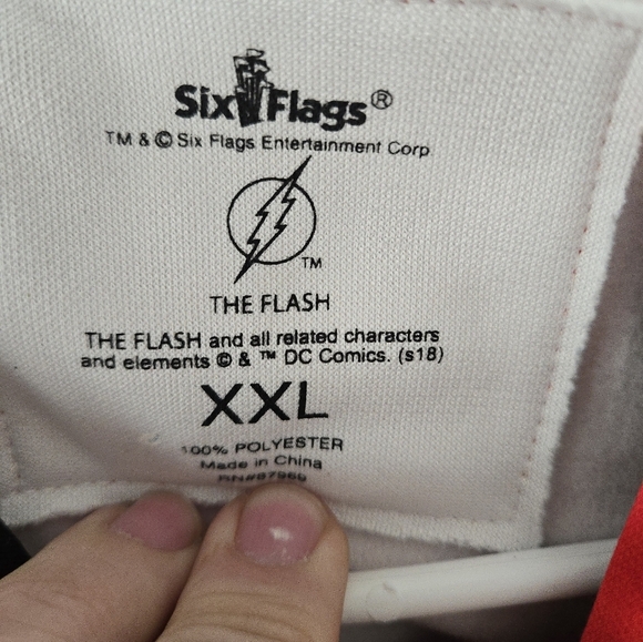The Flash Hoodie Mens Size XXL DC Comics Six Flags Collab Pullover Red Yellow Bl - Picture 4 of 8